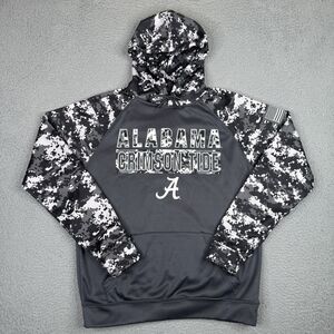 Alabama Crimson Tide Hoodie Mens Medium Gray Digital Camo OHT Military Pullover